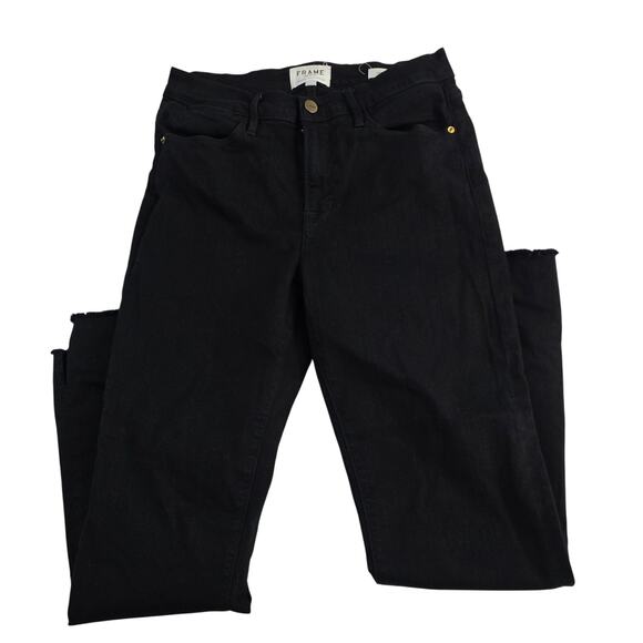 Frame Le high straight jeans black denim size 27 womens - Picture 1 of 11
